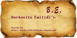 Berkovits Emilián névjegykártya